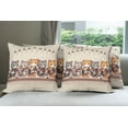 thumbnail image 4 of Ambesonne Cat Throw Pillow Cover Pack of 4, Kawaii Kitty Guitarists Band, 4 Pcs-26" x 26", Grey Orange and Pale Tan, 4 of 5