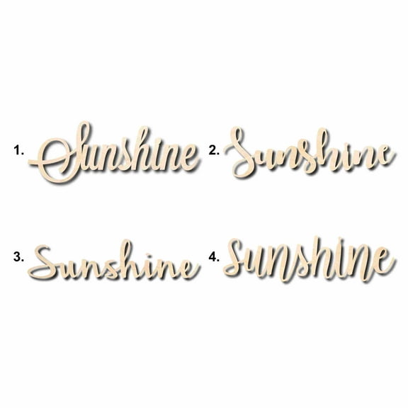 Sunshine Sign Unfinished Wood Cutout Home Decor DIY Option 2- 10" Wide / 1/8"