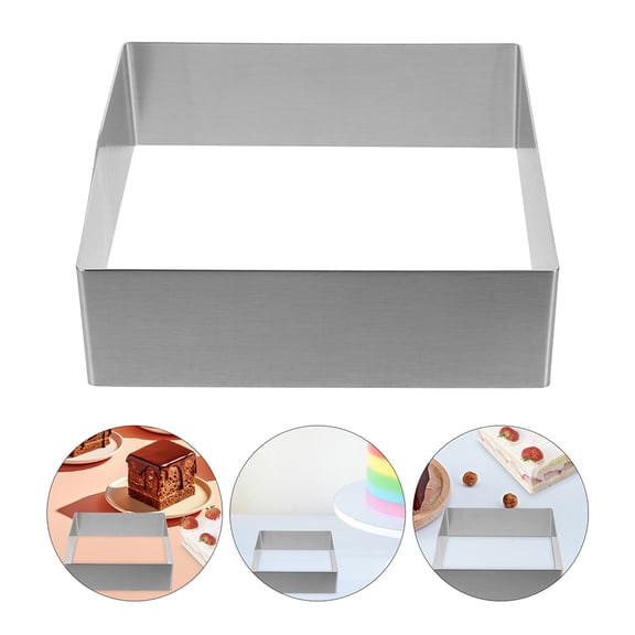 HEALEEP 2pcs Pastry Molds Square Mousse Cutters Square Stainless Steel Mousse Rings