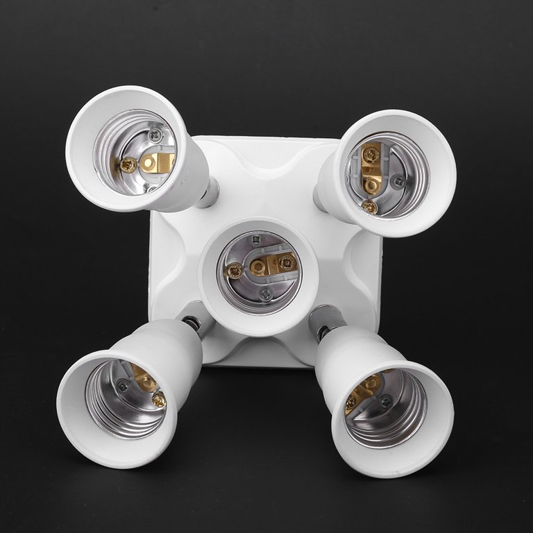 Aousin Adjustable E27 Splitter 5 Heads Lamp Base Adapter LED Bulb Holder  Socket 