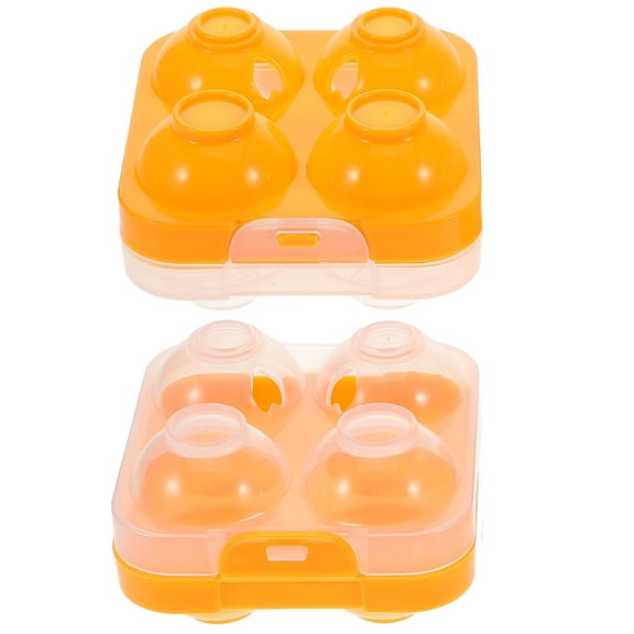 SOPOTUTU 4 Reusable Plastic Egg Holders Storage Containers for Kitchen and Refrigerator Organization