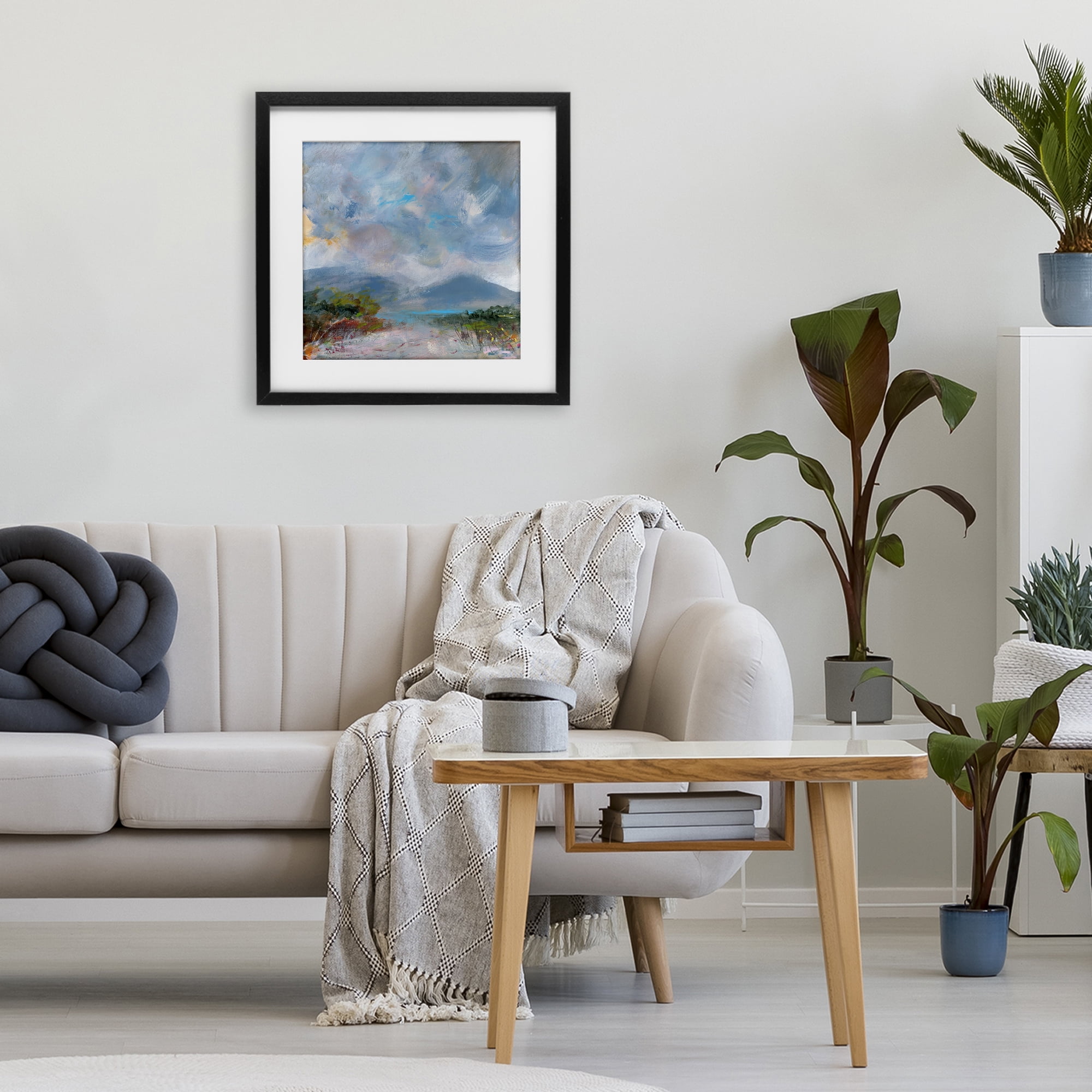 Stupell Industries Expressive Mountain Mists Black Framed Print Under Glass, design by Leslie Birch