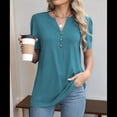 thumbnail image 2 of Top de Verano para Mujer, de Corta, Holgado, con Botones Retorcidos, Color Liso, Verde Lago , Talla L, 2 of 4