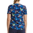 thumbnail image 2 of Scrubstar Women's Halloween Creatures V-Neck Print Scrub Top, 2 of 7
