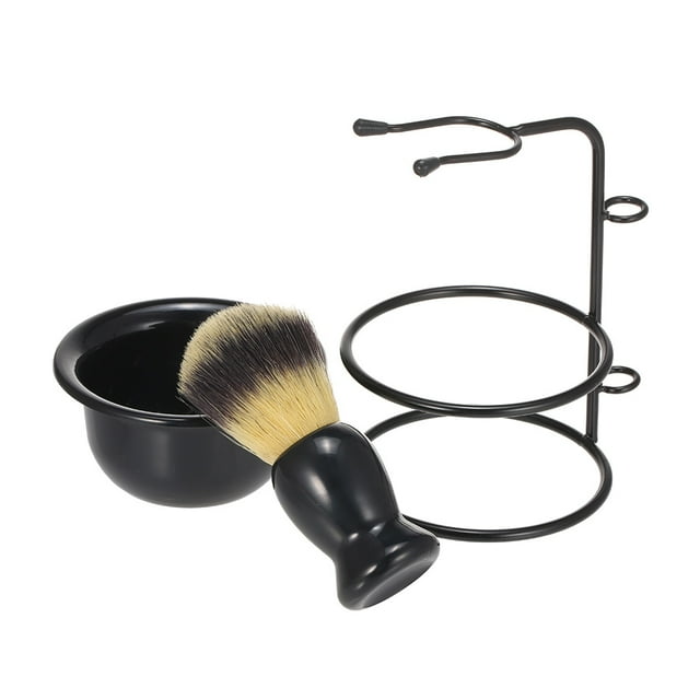 Support de Brosse à Raser & Ensemble de Bols Support de Brosse à Raser en Métal Bol à Savon Tasse en Plastique pour