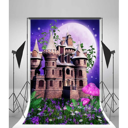 Image of GreenDecor Photography Backdrops 5x7ft Backdrop Studio Props Fairy Tale Castle Style Baby Birthday Photo Backgrounds