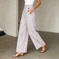 thumbnail image 5 of Gytharion Women's High Waist Striped Wide Leg Pants Double Breasted Draped Floor Length Casual Pants with Pockets Loose Palazzo Trousers, 5 of 7