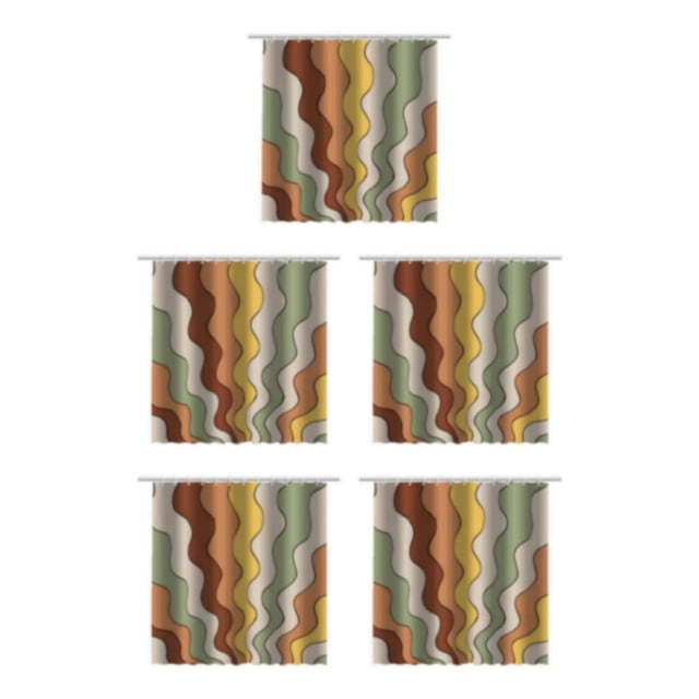 Inteprter Exquisita cortina de baño artesanal, impermeable, de secado rápido, hecha de poliéster, con anillo suave para tirar, 90 x 180 cm Type2 NO2