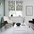 thumbnail image 3 of Green Eucalyptus Leaves Kitchen Curtains Window Panels, Black White Plaid Farmhouse Watercolor Insulated Window Treatment Curtain, Grommet Curtains for Bedroom/Living Room, 2 Piece 27.5"Wx39"L, 3 of 8