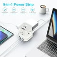 thumbnail image 3 of Cube Power Strip with Surge Protection – 10ft Extension Cord, 5 AC Outlets + 3 USB + 1 USB-C Fast Charging Ports, Mountable Charging Station with On/Off Switch, 3 of 8