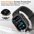 thumbnail image 3 of Metal Case Compatible with Apple Watch Ultra 2/Ultra 49mm with Back Cover, Rugged Protective Bumper Cover for iWatch 49mm Titanium, 3 of 7
