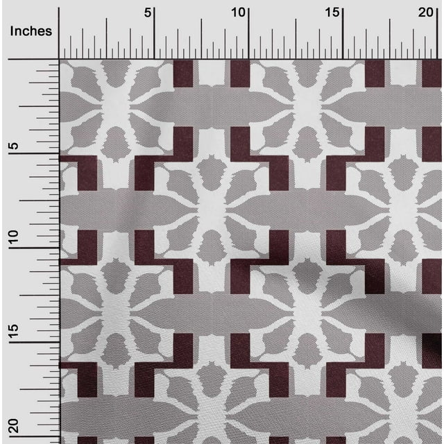 oneOone Silk Tabby Fabric Geometric Kasuri Print Fabric By The Yard 42 Inch Wide