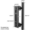 thumbnail image 2 of 30.48cm /12 Black Door Handle For Sliding Barn Door -- Black Sliding Barn Wood Door Handle, 2 of 5