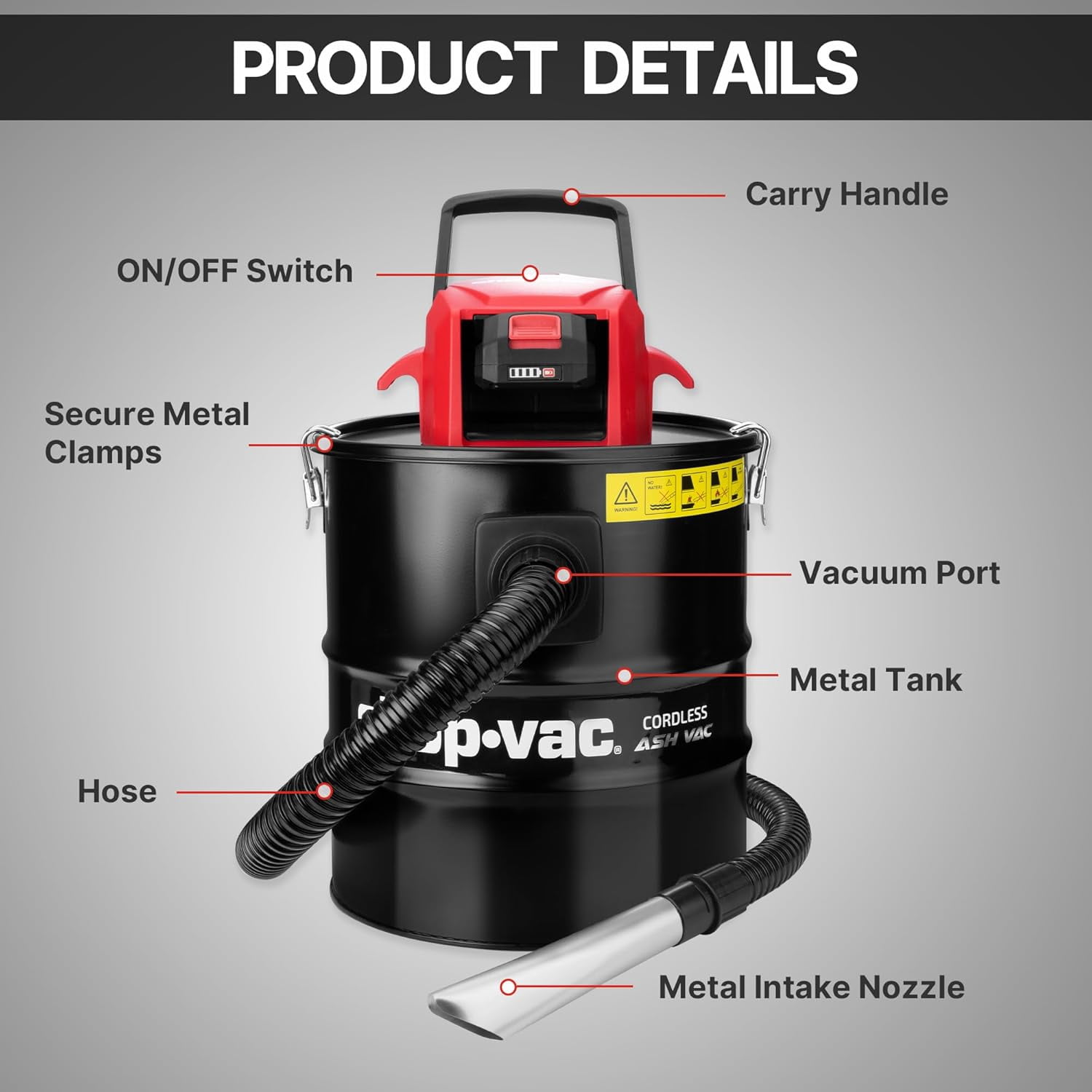 Shop-Vac 20V Cordless 5 Gallon Ash Vacuum