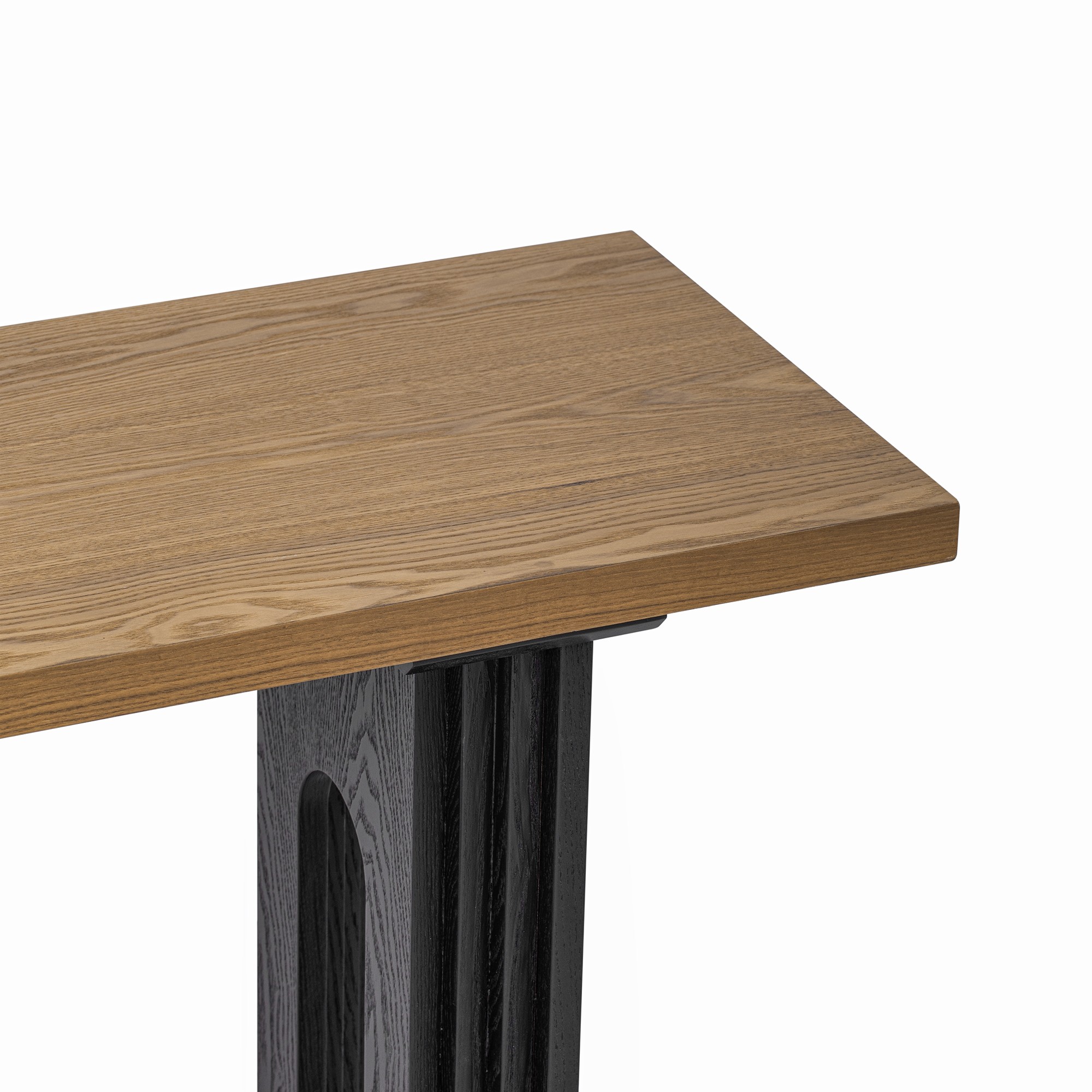 59" Console Table,Wooden Sofa Table Entryway Table with Distinctive Round Hollow Legs for Hallway, Entrance, Living Room, Bedroom,Natural