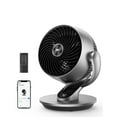 thumbnail image 1 of DREO Ventilador de Escritorio para Habitación, Ventilador Portatil con 9 Velocidades 6 modos, 120°+120° Oscilación Ventilador Silencioso 25dB Flujo 33,5m, 12H, mando distancia/voz/Wi‑Fi, Alexa, Negro, 1 of 7