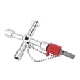 thumbnail image 3 of Rdeghly Valve Cross Key, Zinc Alloy Cross Key,4 Way Multi-functional Universal Cross Key with Bit Zinc Alloy Plumbers Electricians Tools, 3 of 8