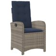 thumbnail image 2 of vidaXL 3 Piece Garden Dining Set with Cushions Grey Poly Rattan, 2 of 5