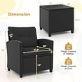 thumbnail image 3 of Costway 3 PCS Patio Furniture Set with Tempered Glass Coffee Table Washable Cushions Black, 3 of 10