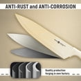 thumbnail image 3 of NULAS 8-Piece Kitchen Knife Set with Block for Chef, Stainless Steel Sharp Knives, Anti-Rust, Ergonomic Handle - Cream White, 3 of 7
