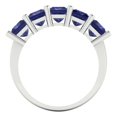 thumbnail image 5 of 2.5 ct Brilliant Princess Cut Simulated Tanzanite 14k White Gold Eternity Band SZ 9.75, 5 of 6