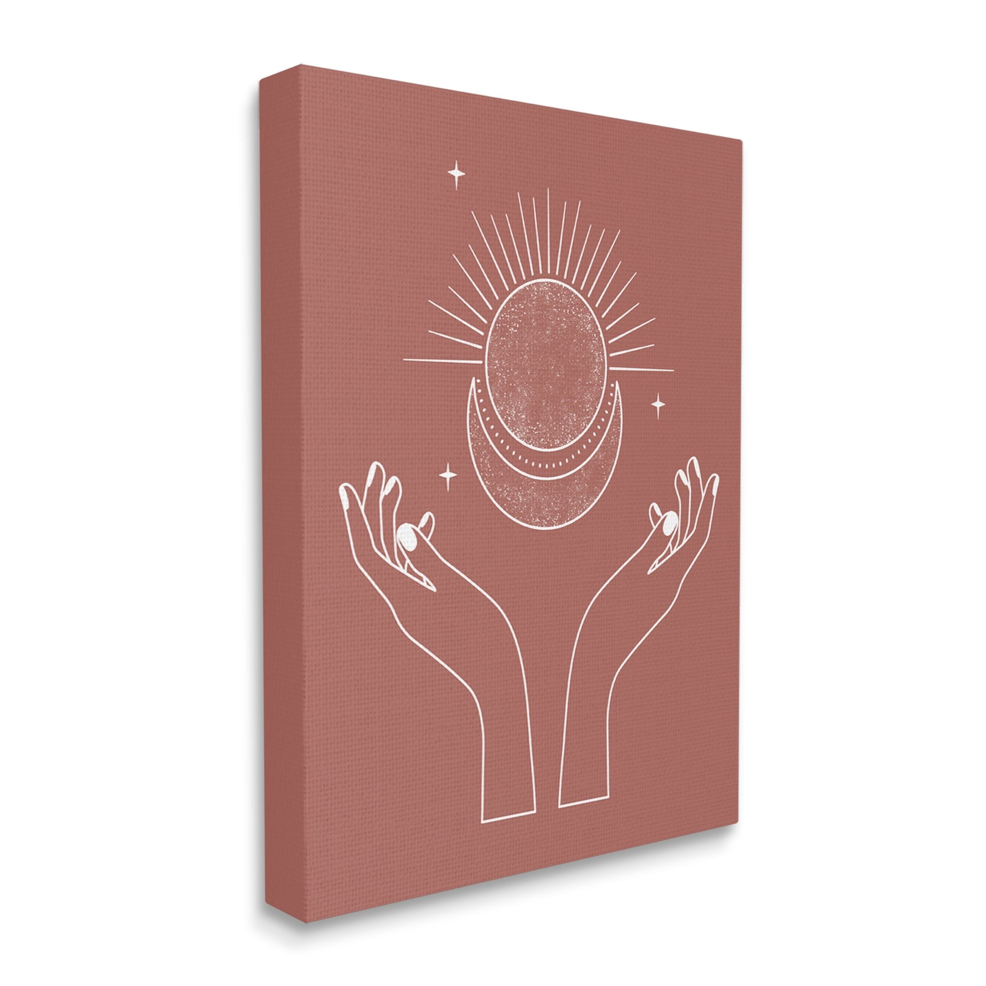 Stupell Industries Lunar Solar Hands Reaching Stars Astral Design Canvas Wall Art, 16 x 20, Design by JJ Design House LLC