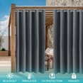 thumbnail image 3 of Lapalife Outdoor Curtains for Patio Waterproof W71xL84, Blackout Weighted Outside Curtains Weatherproof UV Resistant Privacy for Porch, Pergola, Dark Gray, 1 Panel, 3 of 8