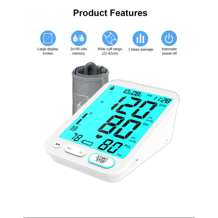 Automatic Arm Blood Pressure Monitors-maguja Automatic Digital Upper Arm  Blood Pressure Monitor Arm Machine, Wide Range Cuff, Large LCD Display BP