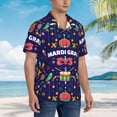 thumbnail image 5 of Haiem Happy Mardi Gras Printed Hawaiian Shirt for Men - Men’s Casual Beach Summer Shirts - Stretch Fabric with Modern Fit-Large, 5 of 9