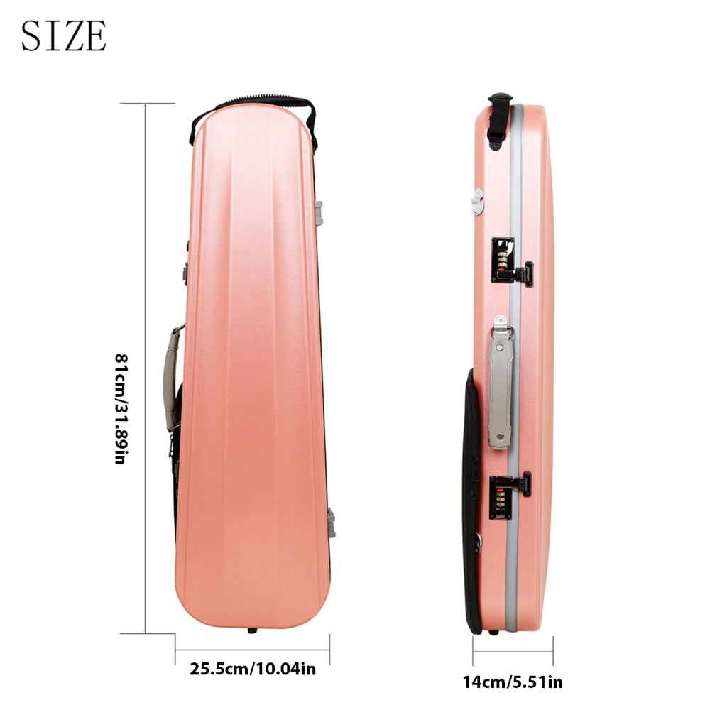 WINDLAND Violin Hard Case Adjustable Size Carbon Fiber Texture with Accessory Pocket