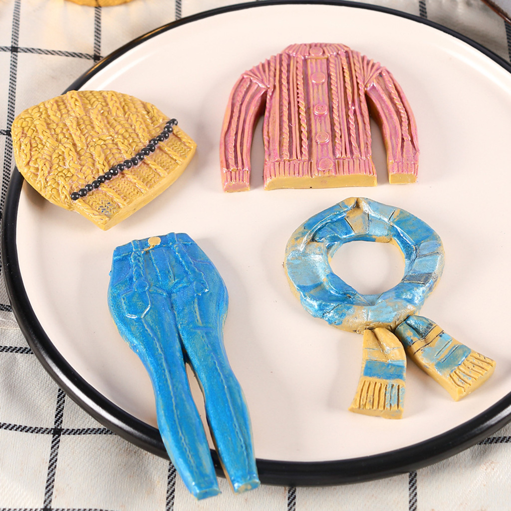 Silicone Fondant Mold DIY Handmade Soap Making Supplies Sweater Jeans Hat Cake Decorating Family Candle Molds Flexible