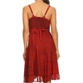 thumbnail image 2 of Sakkas Lacey Stonewashed Embroidered Silver Threaded Spaghetti Strap Dress - Red - L/XL, 2 of 4