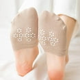 thumbnail image 2 of 12 Pairs of Toe Topper Liner No Show Invisible Non-Skid Half Seamless Mule Socks for Women (Neutral Tone), 2 of 6