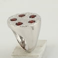 thumbnail image 3 of KIRAN FINE JEWEL Round Red Garnet Statement Ring 925 Sterling Silver Wedding Engagement Women Gemstone Statement Jewelry Gift For Her, 3 of 5