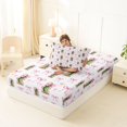 thumbnail image 4 of Manfei Pink Coquette Bow Twin Fitted Sheet,Cartoon Cucumber Print Bedding,2 Pieces,1 Fitted Sheet and 1 Pillowcase, 4 of 6