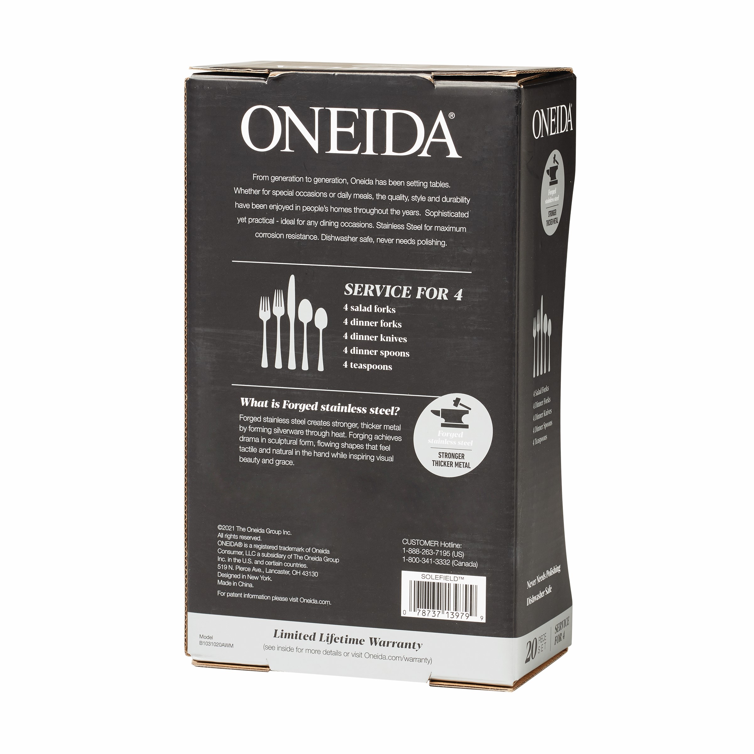 Oneida Solefield 20-Piece Stainless Steel Silverware Set photo 2