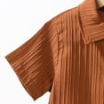 thumbnail image 3 of BFHHYA Boys 2 Piece Summer Outfits Short Sleeve Collar Button Down Shirt Straight Leg Pants Sets Casual Clothing Sets 1-8 Years, 3 of 8