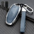 thumbnail image 1 of Car Key Fob Cover Case Protector Zinc Alloy Leather Car Remote Key Fob Case Cover Bag Holder For Tesla Model S 3, 1 of 4