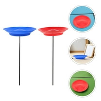 OULII 4Pcs Plastic Juggling Plates with Sticks Assorted Colors for and Stage Shows