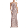 Betsy & Adam Women's Strapless Sequin Gown Purple Size 4