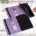 thumbnail image 2 of SaniMore Wallet Case for Amazon Fire Max 11 11.0" 2023, PU Leather Case Embossed Tree Shockproof TPU Shell Card Slots Pen Holder Hand Rope Anti-slip Strip Kickstand Case, Purple, 2 of 9