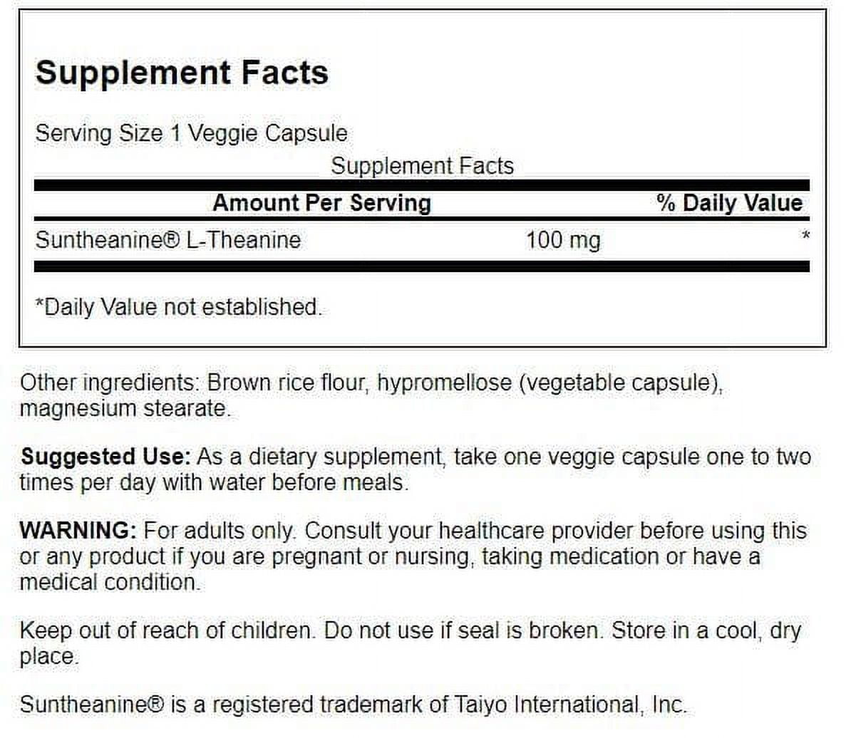 Swanson Suntheanine L-Theanine, 100 mg, 60 Vegetarian Capsules
