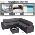 thumbnail image 4 of Kullavik 6 Pieces Patio Furniture Set Outdoor Sectional Ratten Wicker Sofa Set Patio Sofa Set Conversation Set with Thickened Cushion and Coffee Table,Gray, 4 of 8