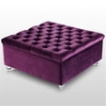 thumbnail image 5 of Posh Living Joshua Velvet Square Storage Ottoman with Lucite Legs in Purple, 5 of 8