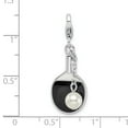 thumbnail image 5 of Sterling Silver Amore La Vita Polished Moveable Enameled Imitation Pearl Paddle Charm Pendant with Fancy Lobster Clasp, 5 of 5