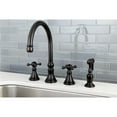 thumbnail image 2 of Kingston Brass Governor 8" Deck Mount Kitchen Faucet with Brass Sprayer, 2 of 2