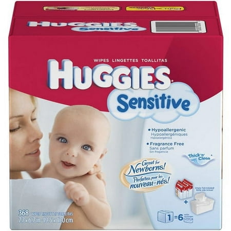 HUGGIES - Gentle Care Sensitive Baby Wipes Tub and Refill Bundle, 368 count