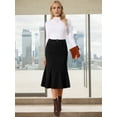 thumbnail image 2 of DARING DIVA Women's Corduroy High Waist Midi Mermaid Skirt with Pockets S Black, 2 of 7