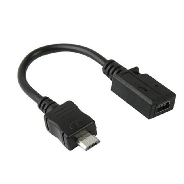Câble Adaptateur Micro USB Mâle vers Mini USB Femelle pour Synchronisation de Données et Charge, Noir