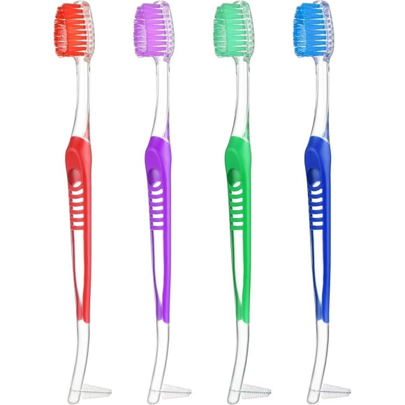 4 Pack Braces Brushes for Teeth with Interproximal Head, Orthodontic Toothbrush for Braces, Double Ended Soft Bristles for Ortho Brace Teeth Cleaning